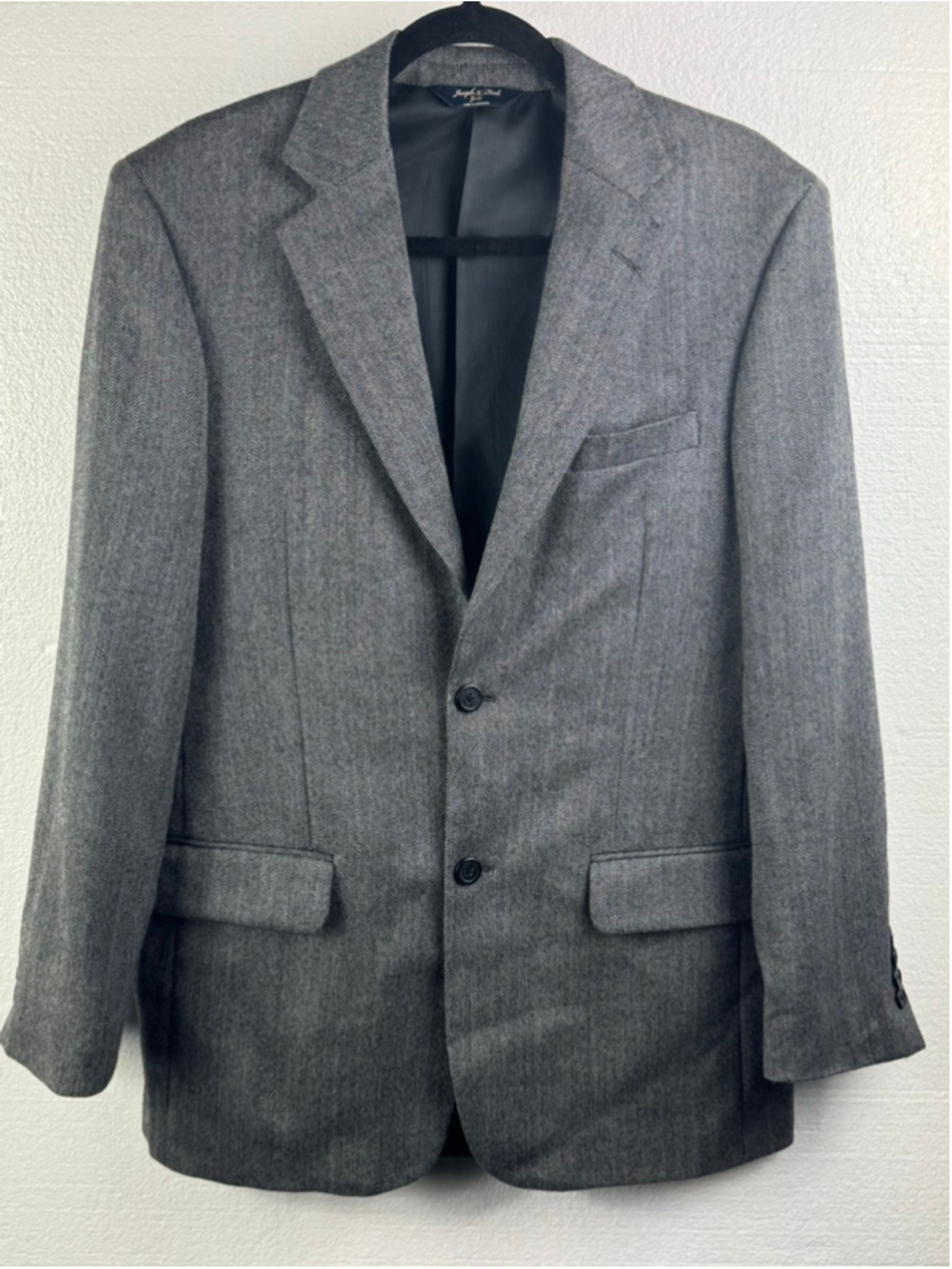 Men's Joseph & Feiss Gray Herringbone Lambswool Blazer 37R